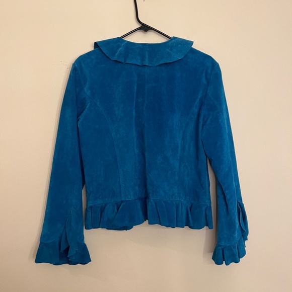 Vintage Suede Ruffle Jacket size L - Picture 5 of 7